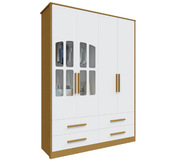 Guarda Roupa Peroba Charlo 4 Portas