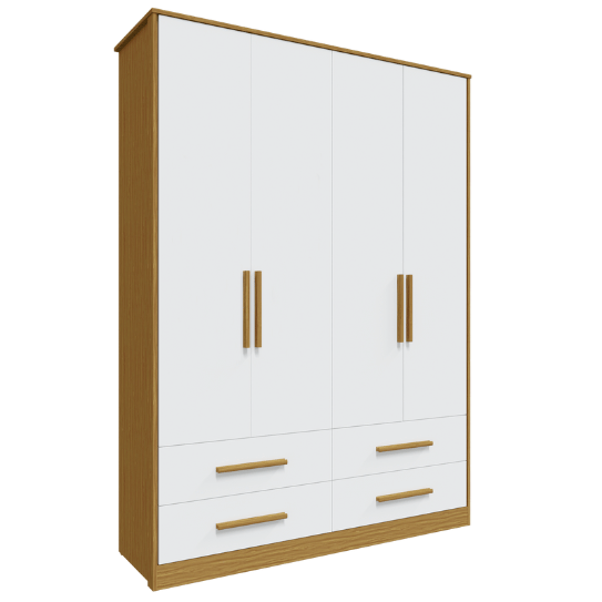 Guarda-Roupa Peroba Charlô 4 Portas Lisa – 100% MDF