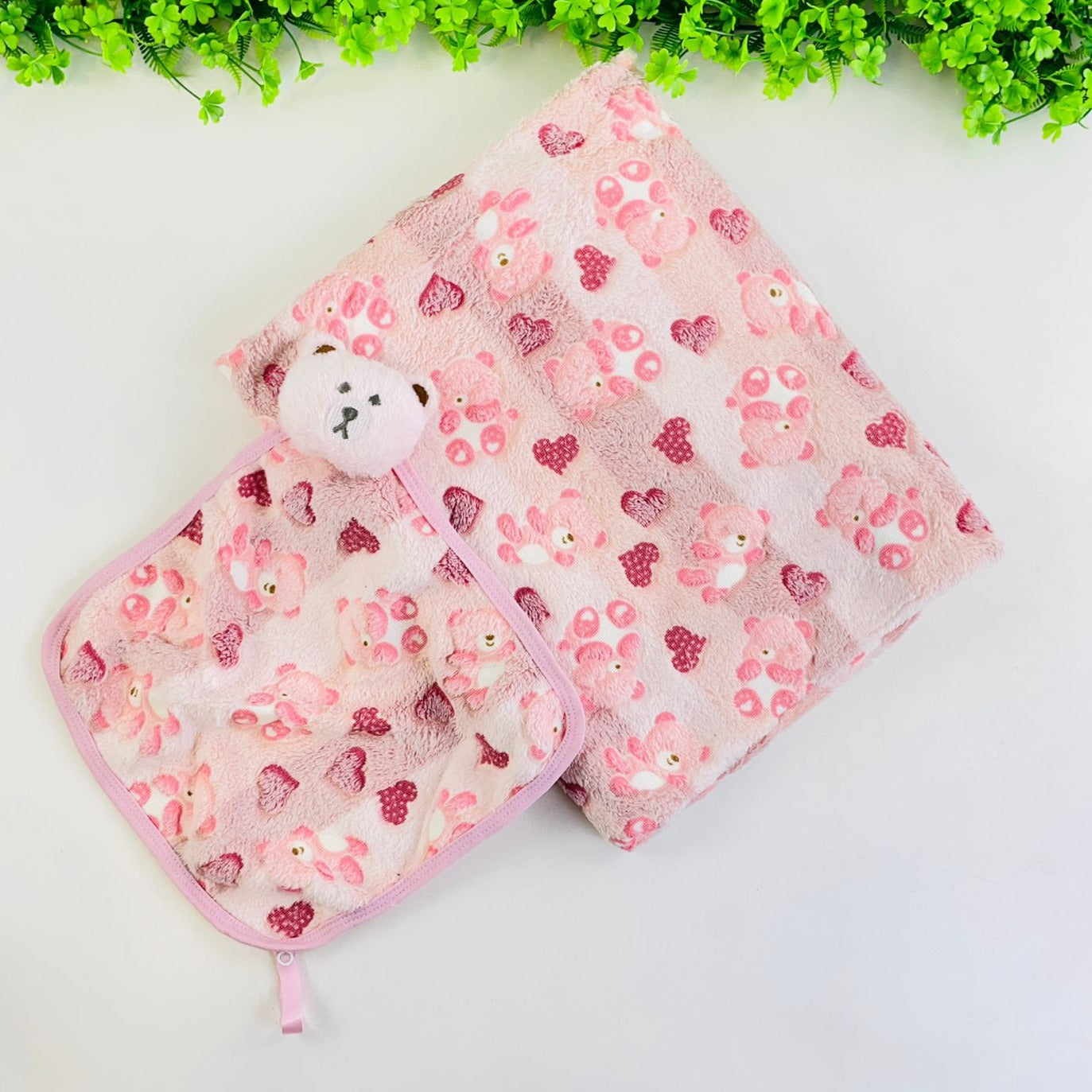Cobertor Infantil com Naninha Djiele Ursinho Estampado Plush