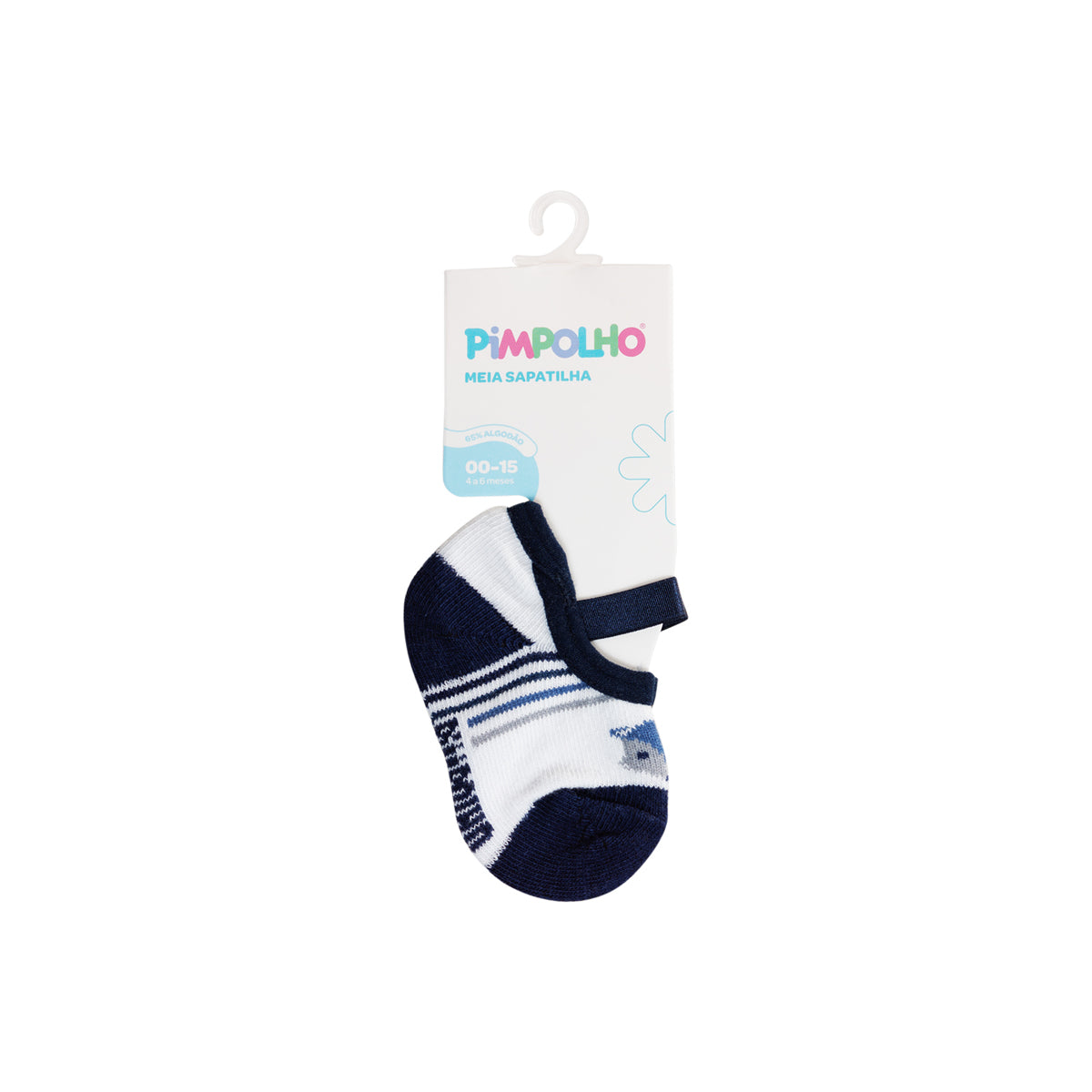 Meia Sapatilha Infantil Masculina Pimpolho Colorida de 4 a 6 Meses