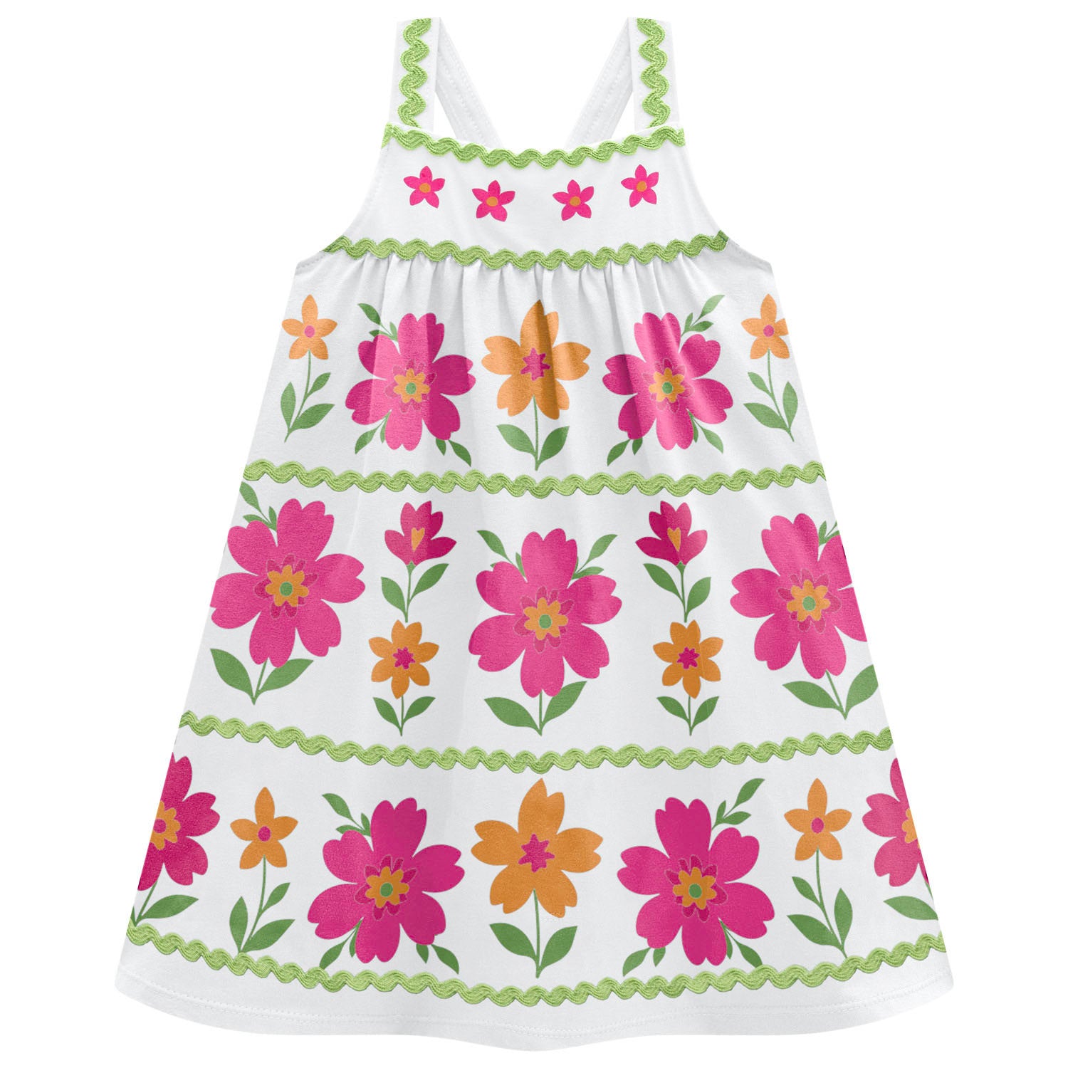 Vestido Infantil Feminino Kyly Floral com Sianinha