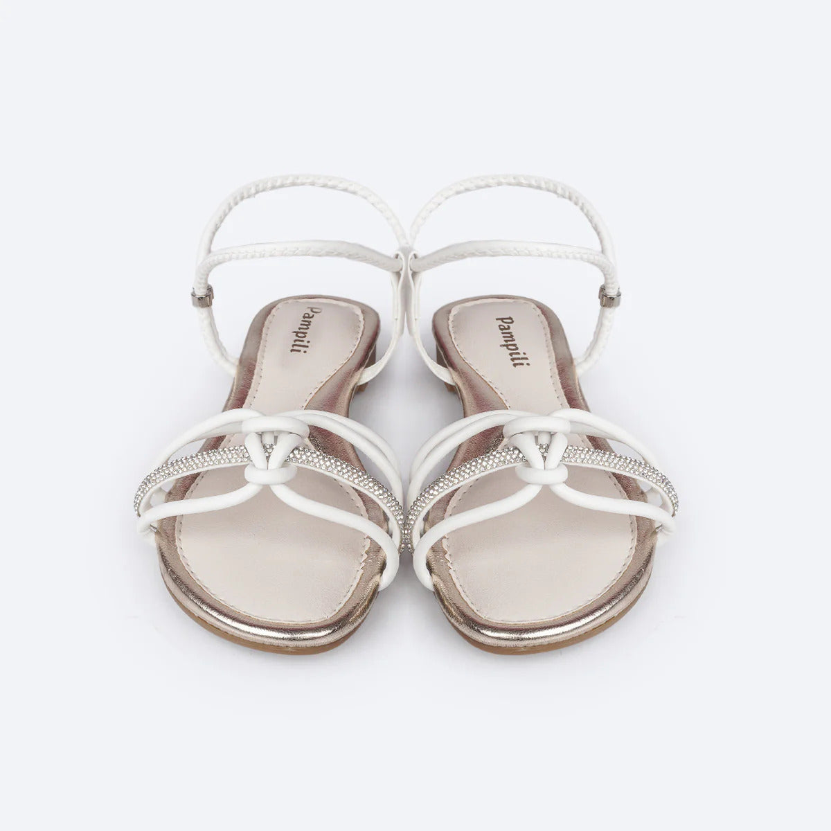 Sandália Infantil Feminina Pampili Iris Tiras Nó Strass