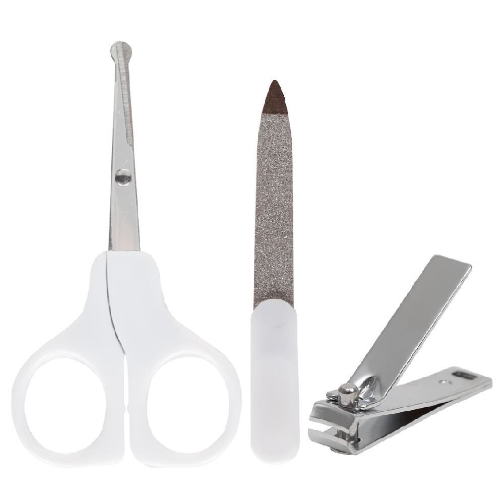 Kit Manicure Baby Buba 3 Peças com Estojo – Tesoura, Lixa e Cortador +0M