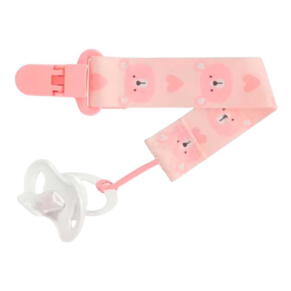 Prendedor de Chupeta Infantil Buba Baby Ursinho Seguro 3 Meses+