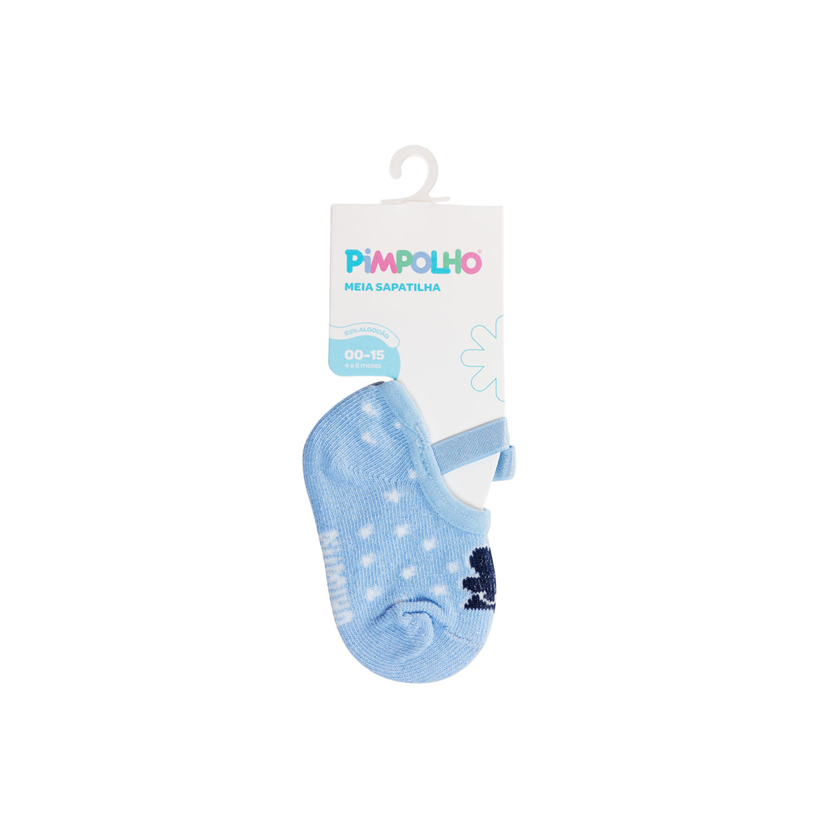 Meia Sapatilha Infantil Masculina Pimpolho Colorida de 4 a 6 Meses