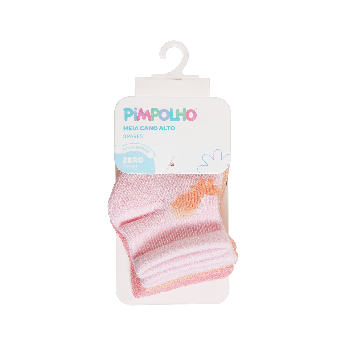 Kit Meia Infantil Feminina Pimpolho Colorida RN / Prematuro - Conforto e Proteção com 3&nbsp;Pares
