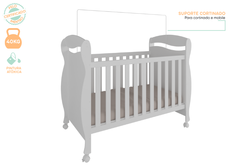 Berço Júnior Peroba Americano 2 em 1 com Certificação Inmetro – 100% MDF