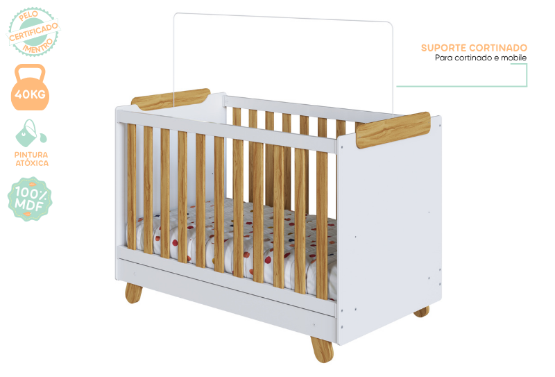 Berço Americano Peroba Pingo 4 em 1