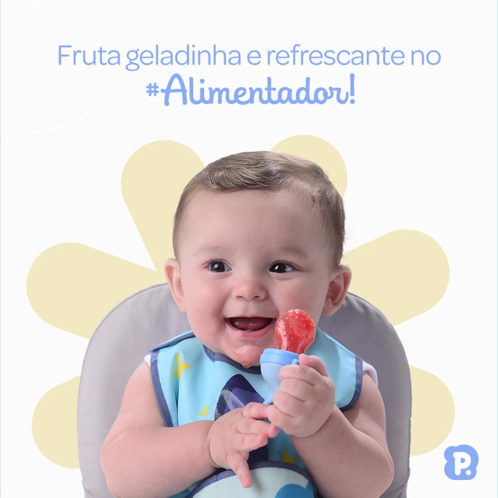 Porta Frutinhas Bebê Pimpolho Triangular Alimentadora Silicone +6 Meses