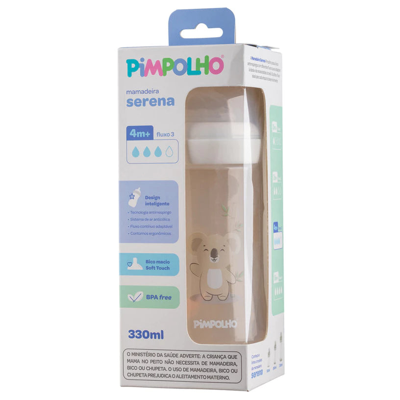 Mamadeira Pimpolho Serena 330ml 4M+