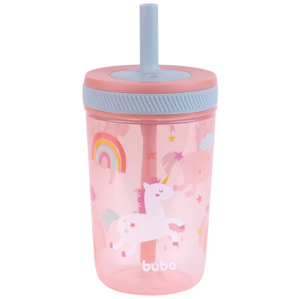 Copo Antivazamento Infantil Buba Magic com Canudo +12M Livre de BPA