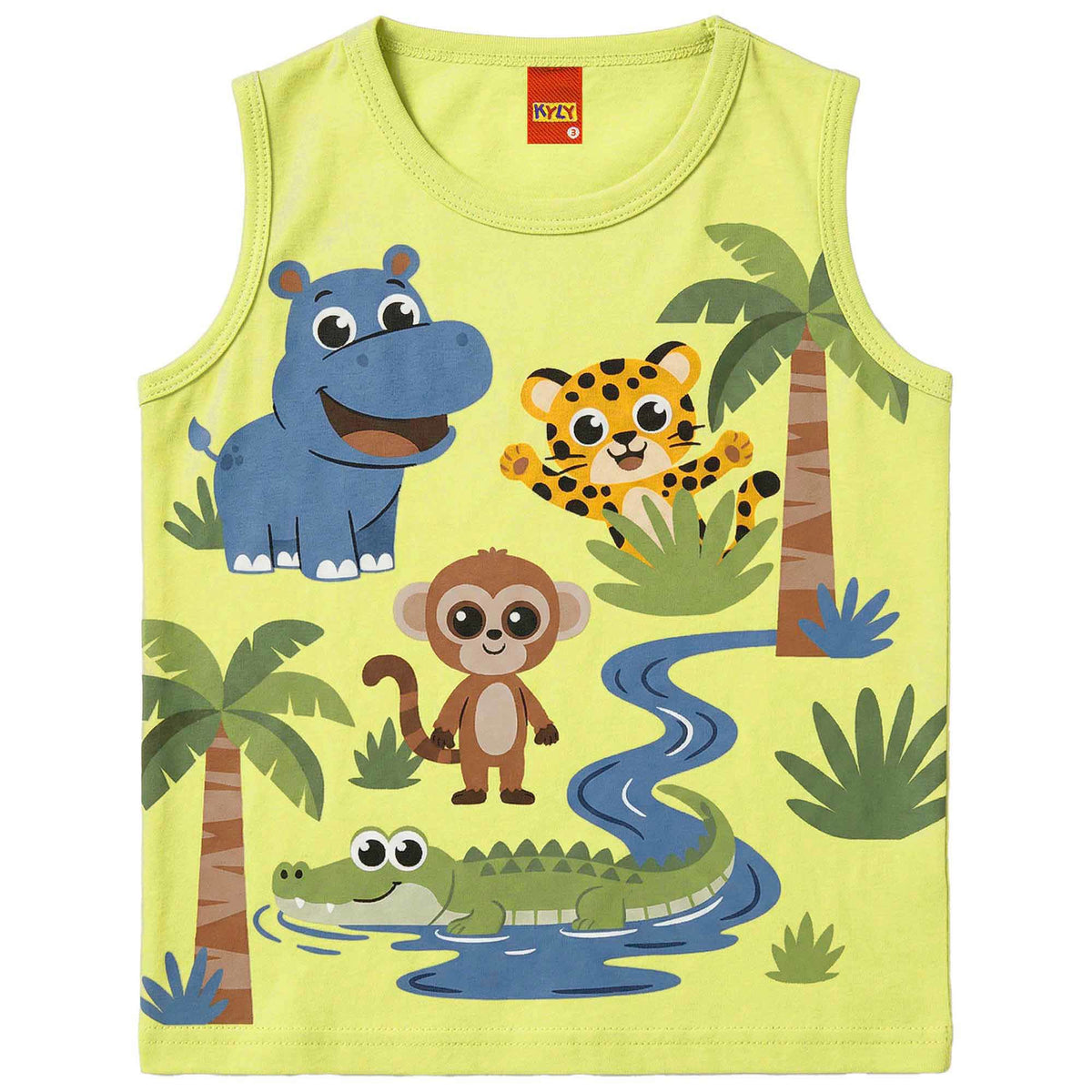 Regata Infantil Masculina Kyly Safari Animais da Selva