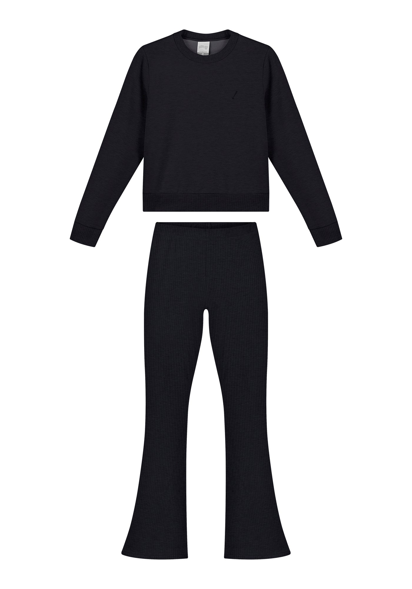 Conjunto Infantil Feminino Alakazoo - Malha Canelada e Calça Flare