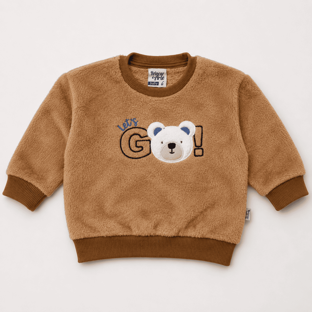 Conjunto Masculino Brincar e Arte Let's Go Pelúcia Fleece e Calça Moletom