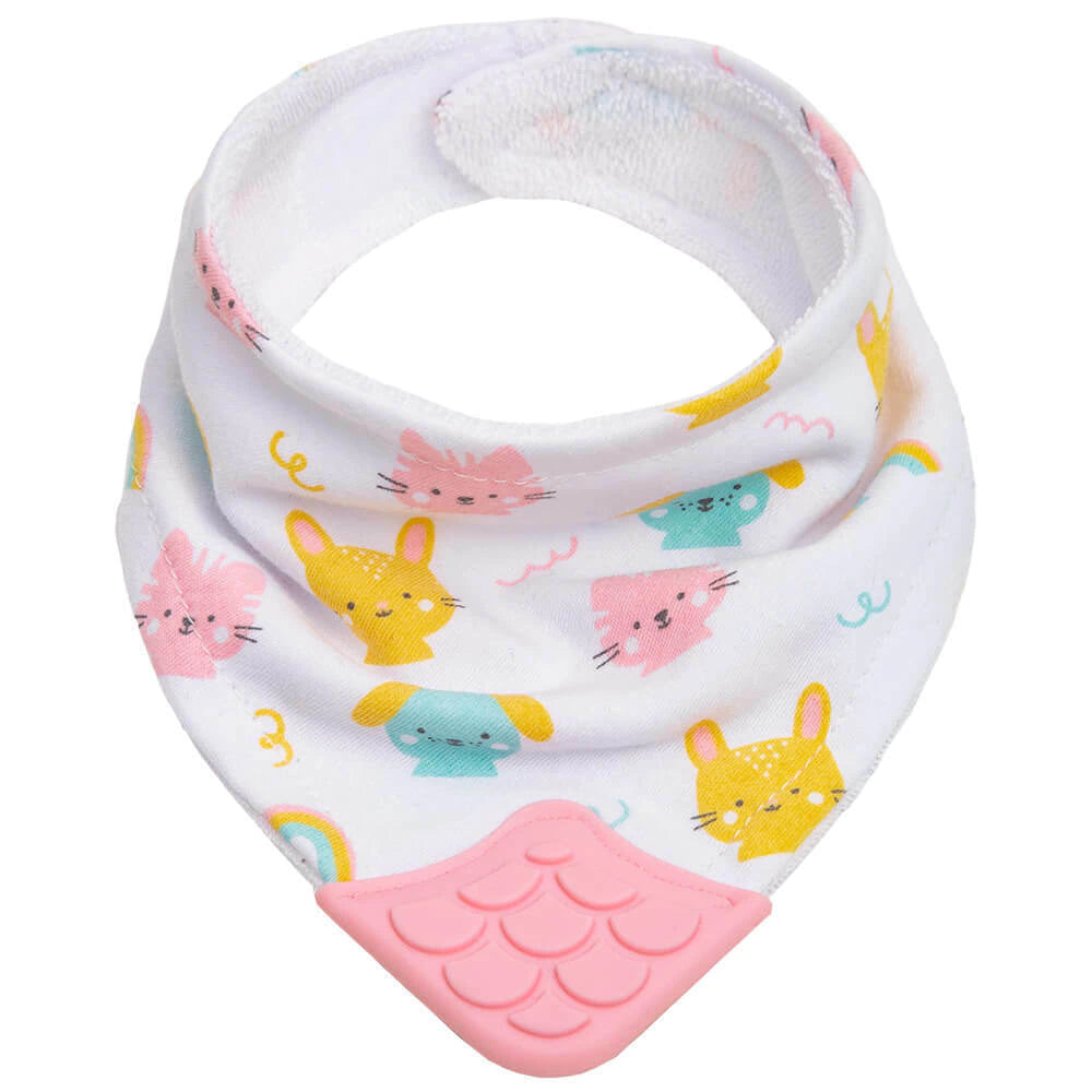 Bandana Bebê Buba com Mordedor de Silicone Estampada 4 Meses+