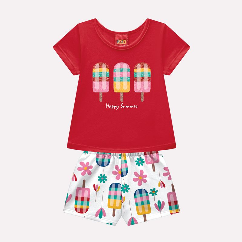 Conjunto Infantil Feminino Kyly Happy Summer Picolés