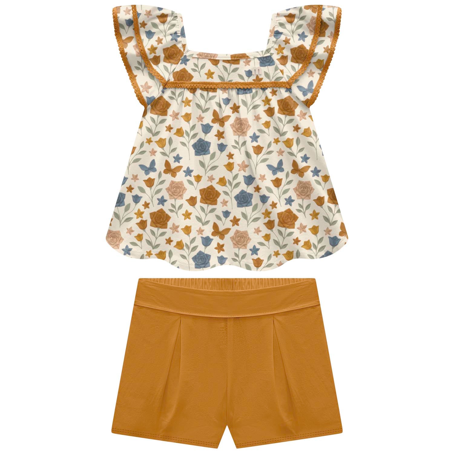 Conjunto Feminino Infantil Milon Borboletas Floral