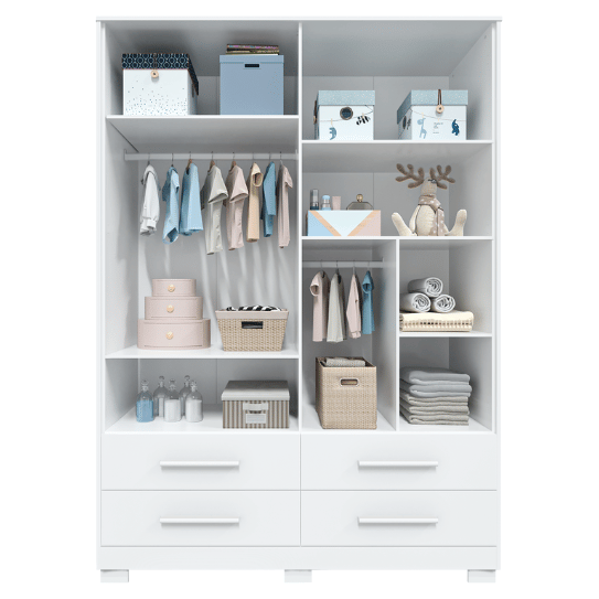 Guarda-Roupa Peroba Charlô 4 Portas Lisa – 100% MDF
