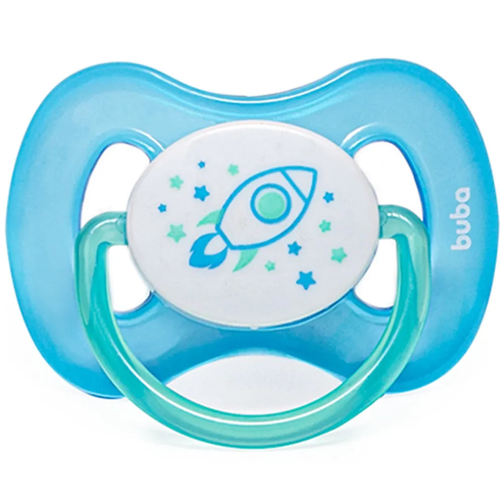 Chupeta Comfort Foguete Buba Silicone Ultra Soft Tam 1 Noturna