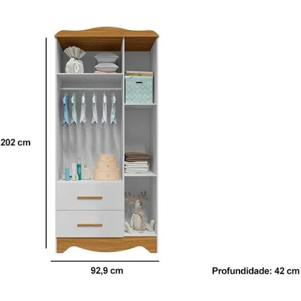 Guarda Roupa Clara Peroba 3 Porta Lisa Plus