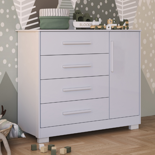 Cômoda Charlô Peroba Lisa 1 Porta – 100% MDF