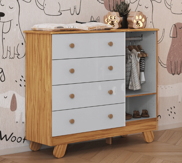 Cômoda Pingo Peroba com Janela 1 Porta