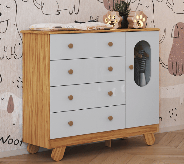 Cômoda Pingo Peroba com Janela 1 Porta