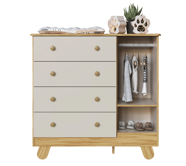 Cômoda Pingo Peroba com Janela 1 Porta