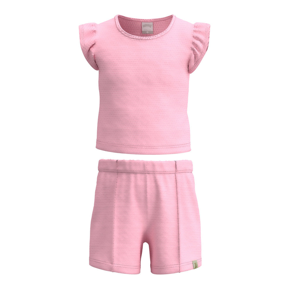 Conjunto Infantil Feminino Alakazoo Blusa e Short Texturizado Casual