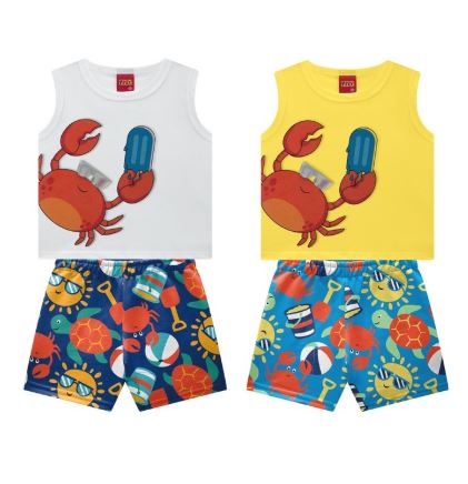 Conjunto Infantil Menino Kyly Caranguejo de Óculos Divertido