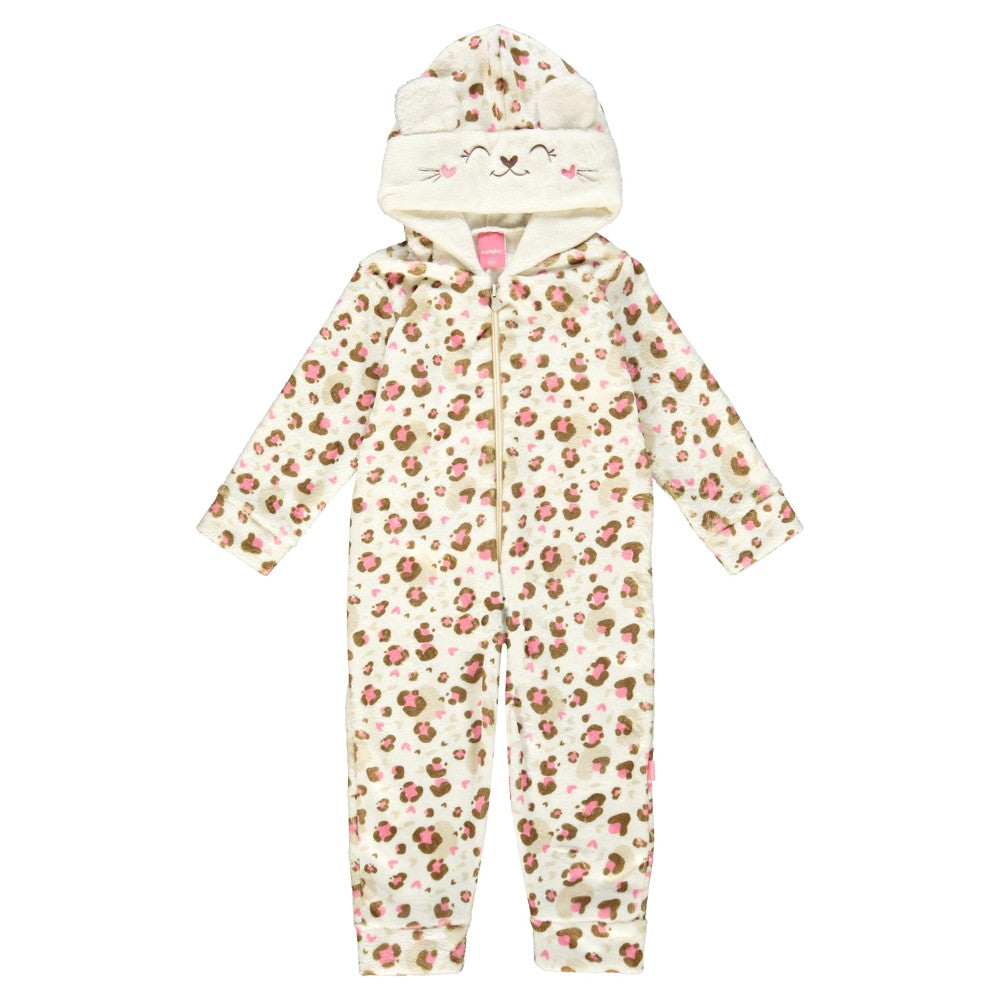 Macacão Feminino Kamylus Bichinhos com Capuz em Fleece