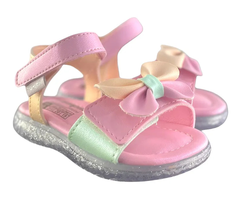 Sandália Infantil Pampili Lacinho Duplo Mini Luz Led