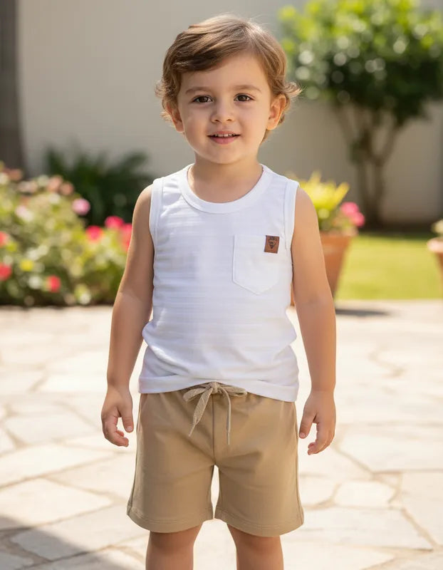 Conjunto Infantil Masculino Hrradinhos Malha Piquet com Bolso