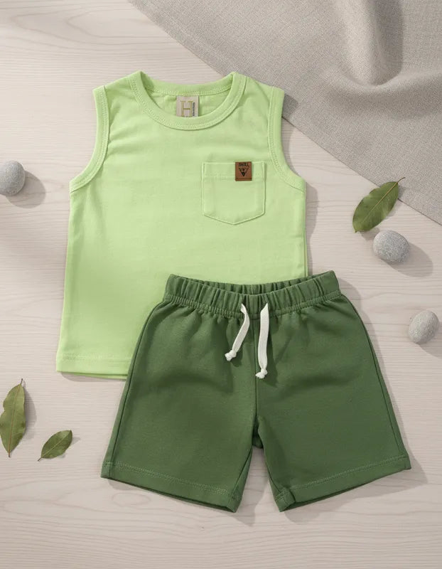 Conjunto Infantil Masculino Hrradinhos Malha Piquet com Bolso