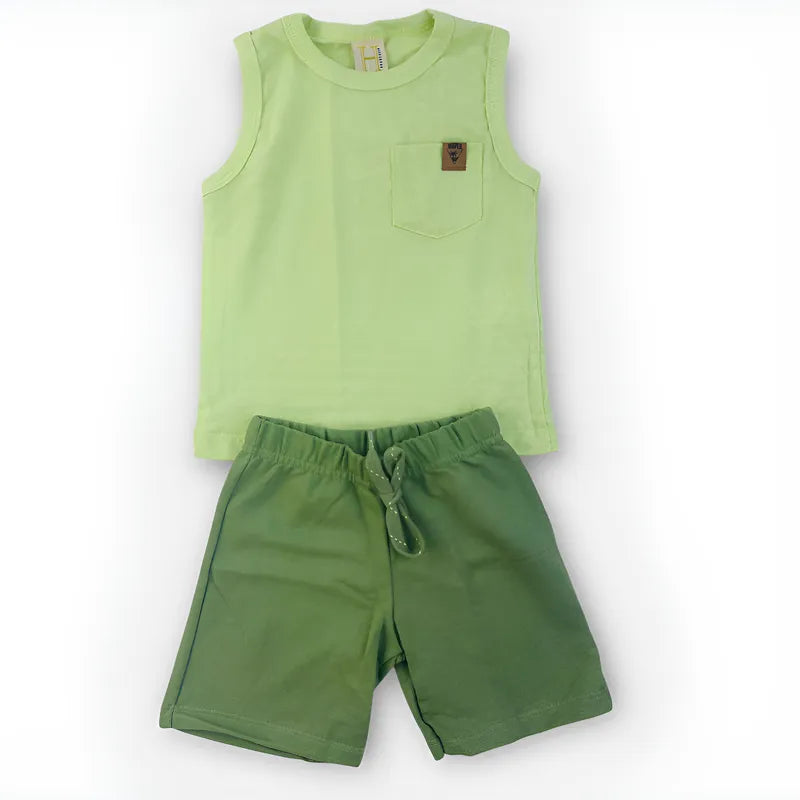 Conjunto Infantil Masculino Hrradinhos Malha Piquet com Bolso