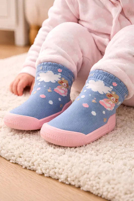 Meia Com Sola Feminina Pimpolho Antiderrapante Comfort Lúdica
