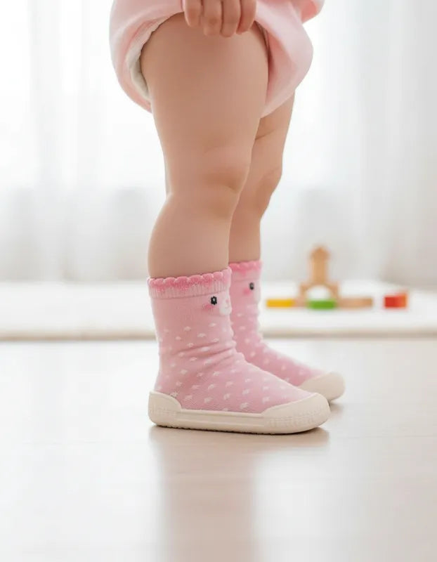 Meia Com Sola Feminina Pimpolho Antiderrapante Comfort Lúdica