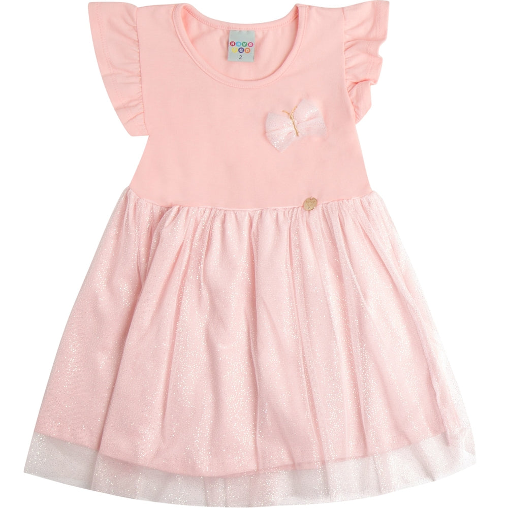 Vestido Infantil Feminino Have Fun Butterfly Cotton e Tule Brilho
