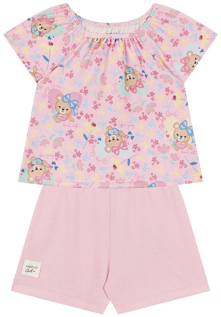 Conjunto Feminino Kamylus Ursinhas e Florzinhas – conforto, charme e delicadeza para o dia a dia