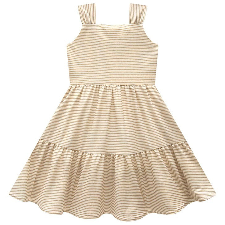 Vestido Kyly Listras Douradas