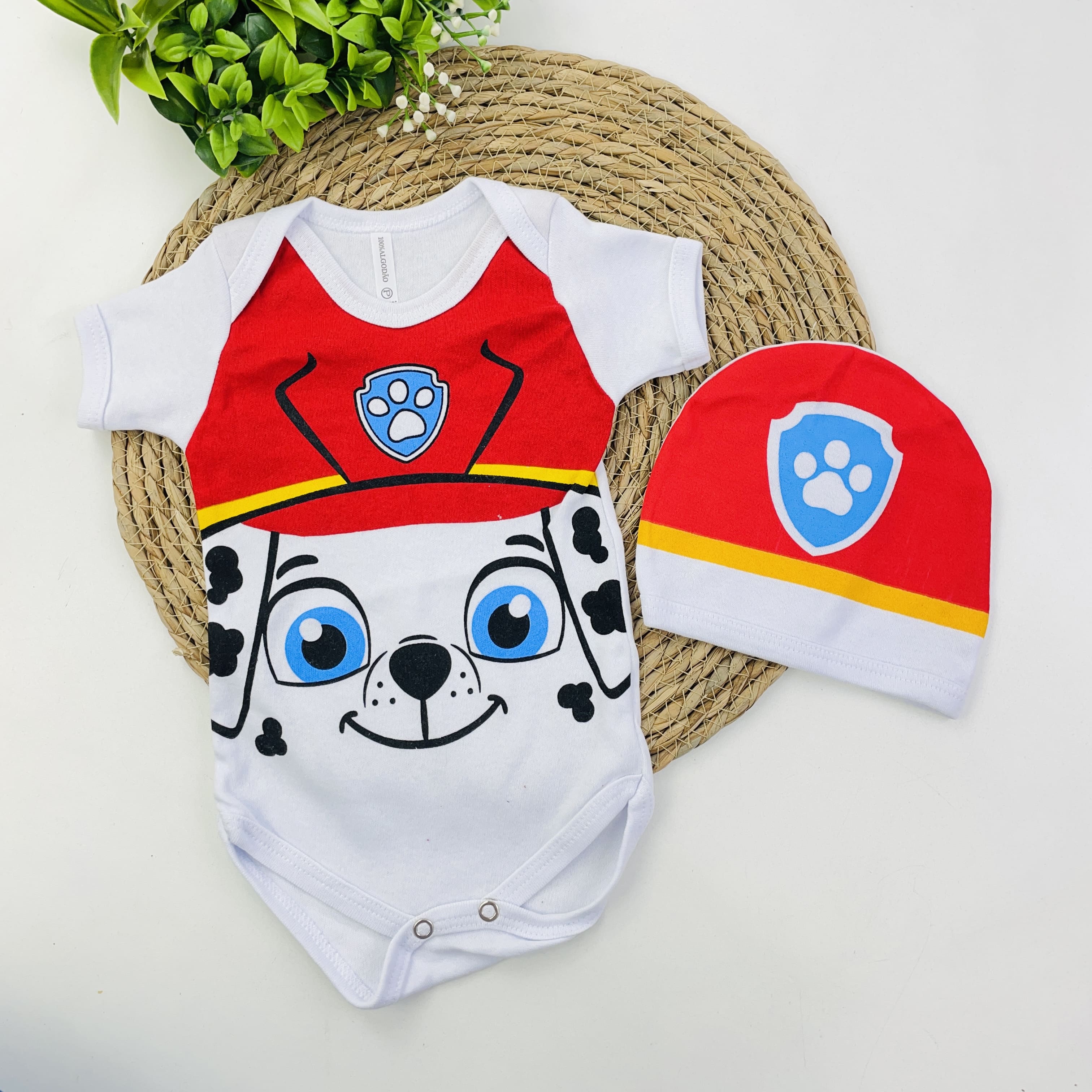 Body Baby Babykut Patrulha Canina com Chapéu