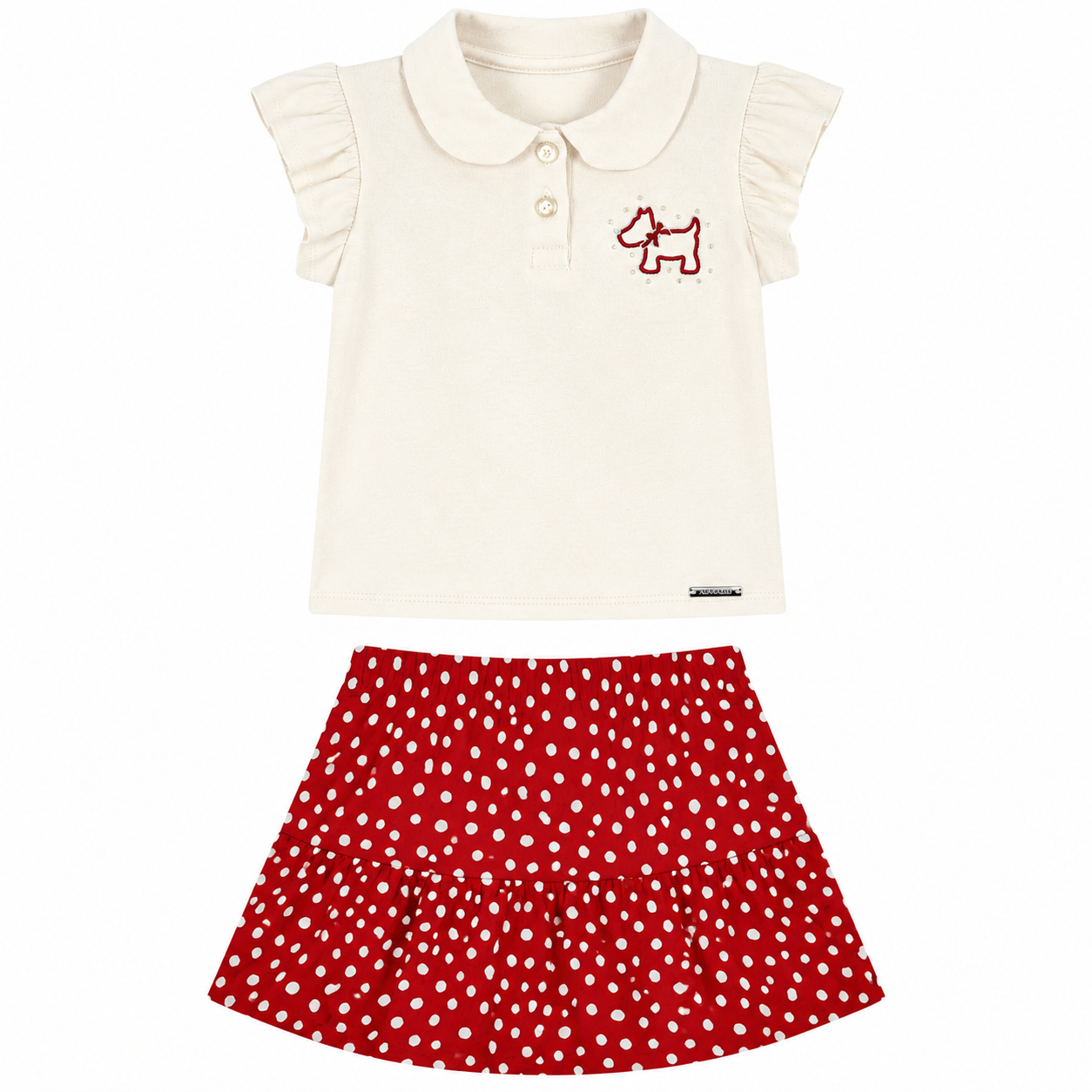 Conjunto Infantil Feminino Alakazoo Cachorrinho com Short-Saia