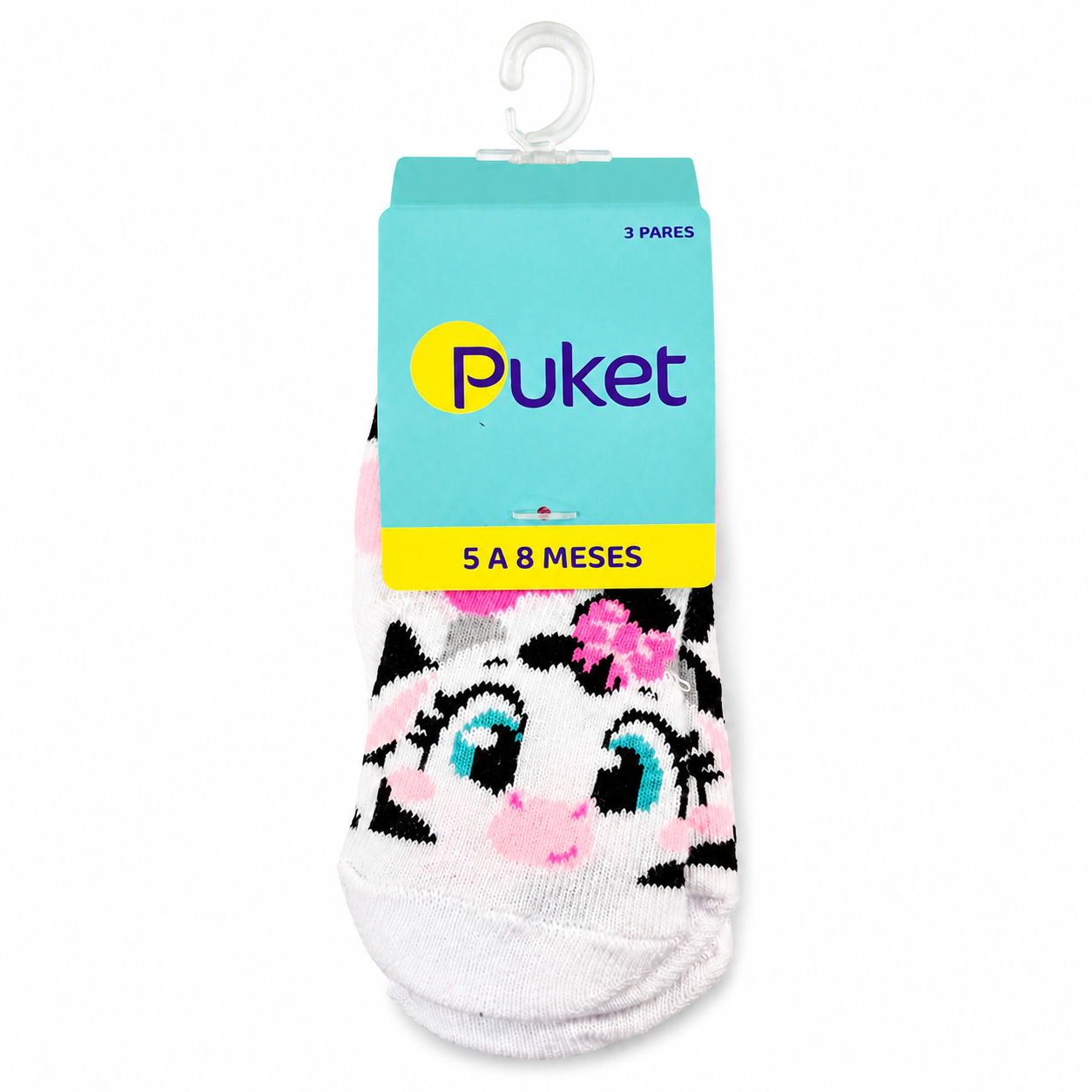 Kit Meia Puket Vaquinha com 3 Pares