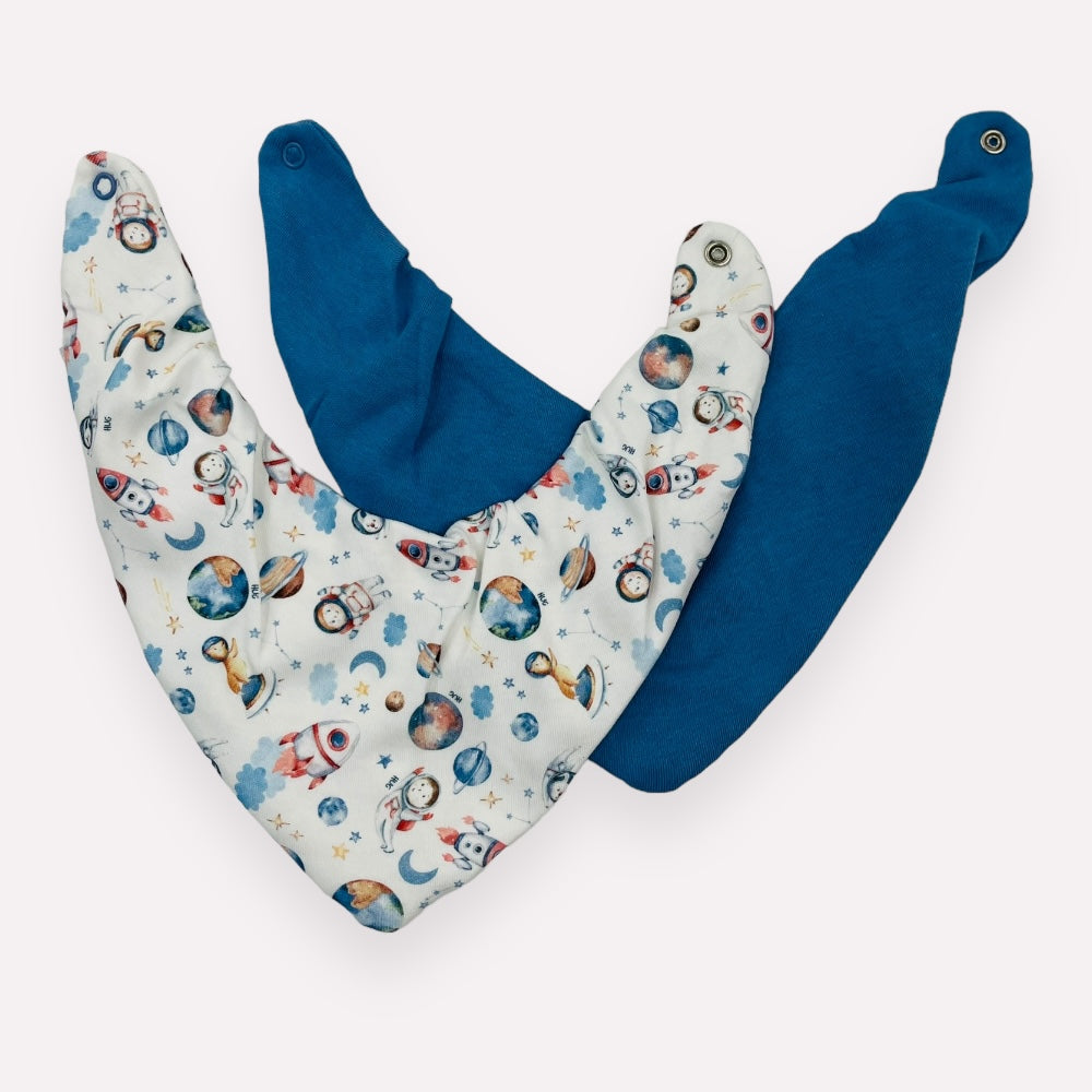 Kit Babador Hug Bandana Espacial 2 peças Azul