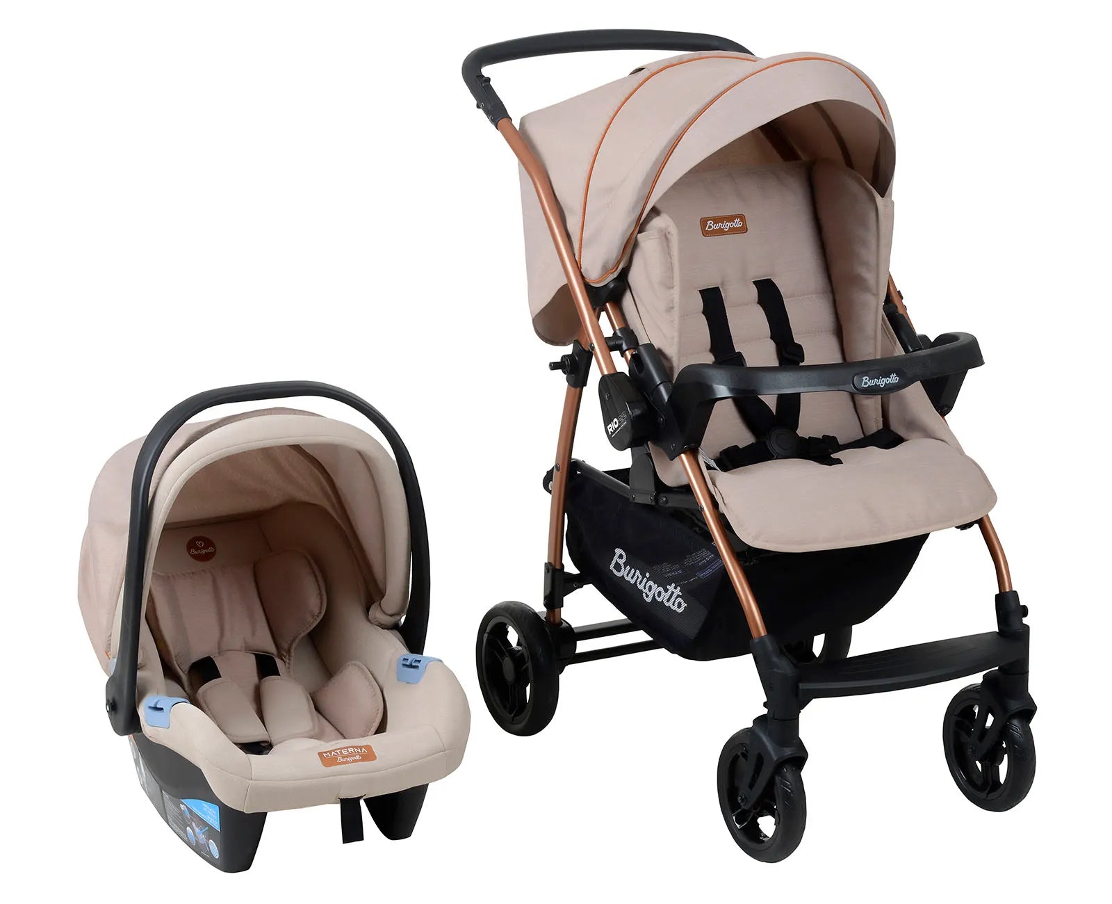 Conjunto Burigotto Rio 22 Travel System - Carrinho Rio 22 + Cadeira Materna