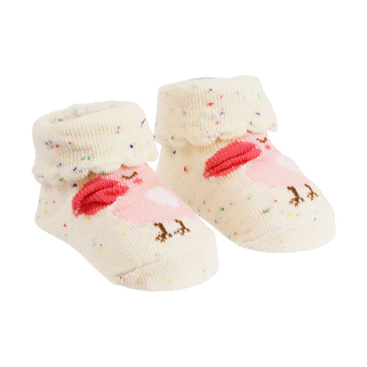 Meia Infantil Feminina Pimpolho Lúdica com Detalhes 3D Recém-Nascido