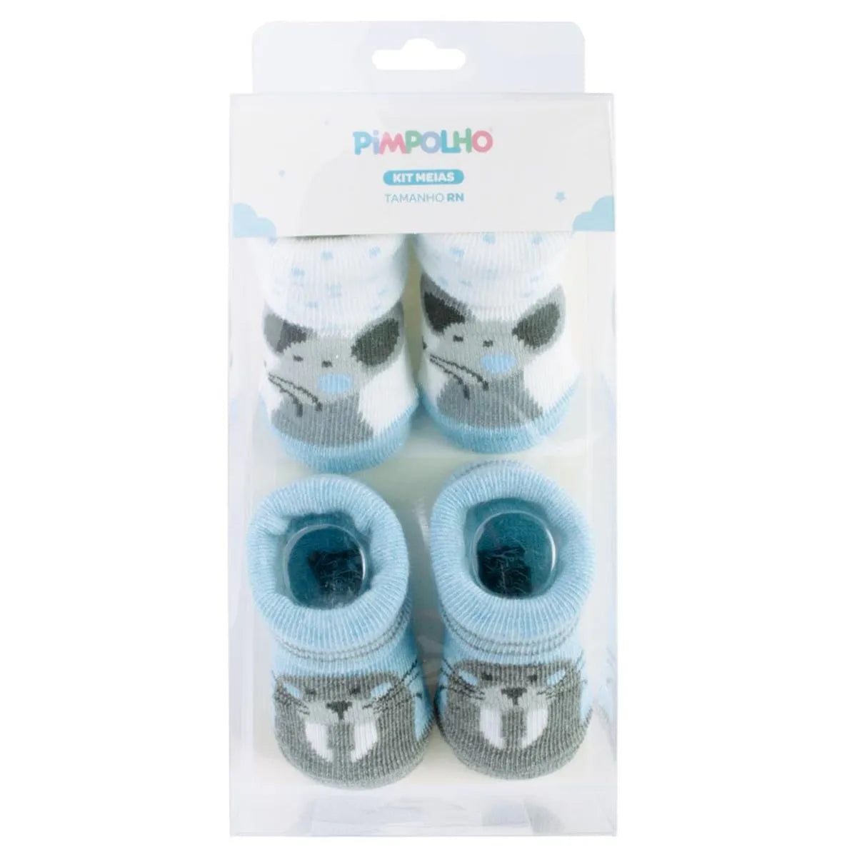 Kit Meia Masculina Pimpolho Rato e Leão Marinho Com 2 Pares RN