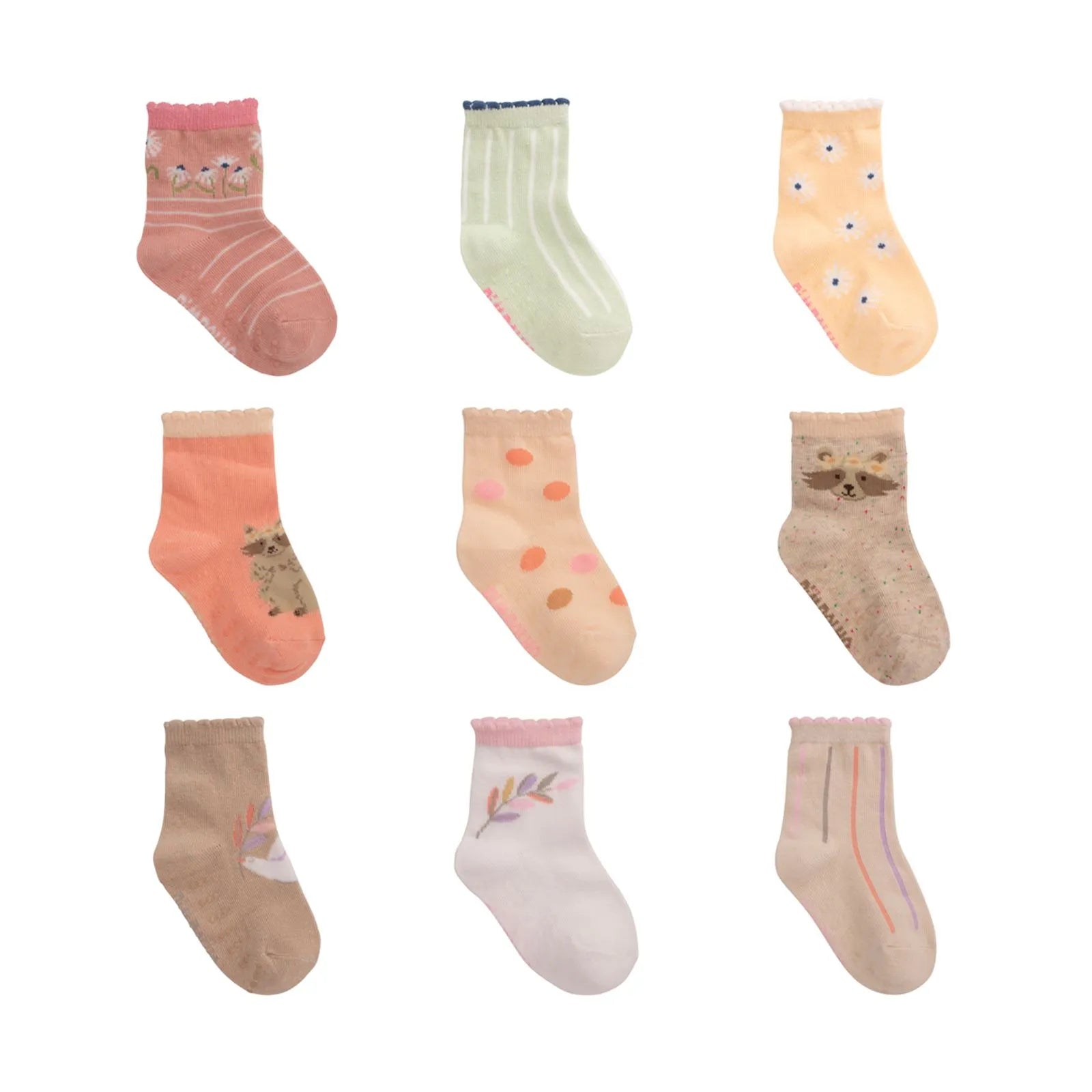 Kit Meia Infantil Feminina Pimpolho 21 ao 25 Antiderrapante Com 3 Pares