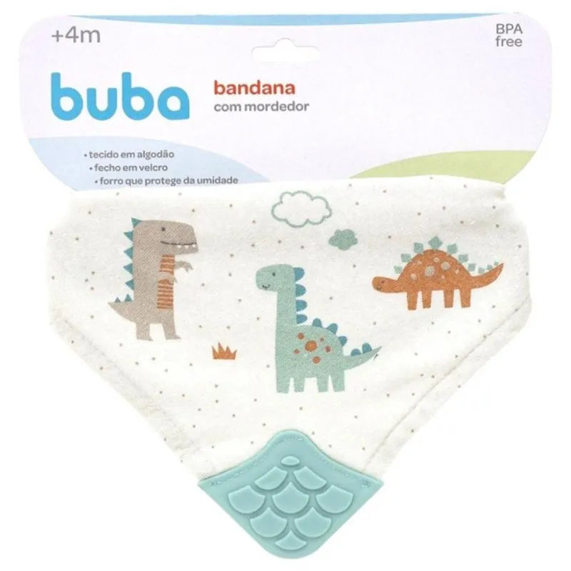 Babador Bandana Infantil Buba Magic com Mordedor de Silicone 4m+
