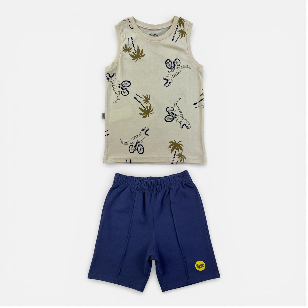 Conjunto Masculino Infantil Brincar e Arte T-Rex na Bike